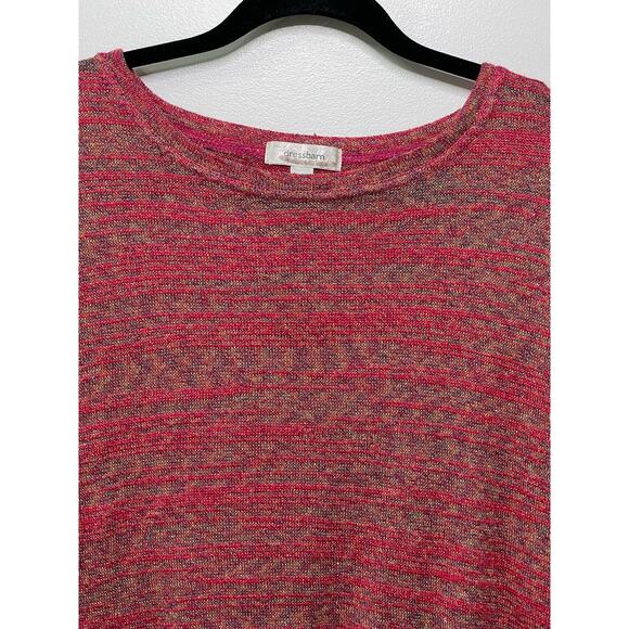 Dress Barn Knit Sweater Pullover Red Gold Plus Size 1X Sparkle Holiday Metallic - Picture 2 of 9